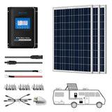 300W 12V  Poly Solar Kits, 30A MPPT Charge Controller - Sunrise Sales
