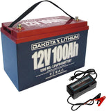 DL 12V 100Ah LiFePO4 Deep Cycle Lithium Battery for Trolling Motor Carts Solar 10A LiFePO4 charger included