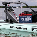 DL 12V 100Ah LiFePO4 Deep Cycle Lithium Battery for Trolling Motor Carts Solar 10A LiFePO4 charger included