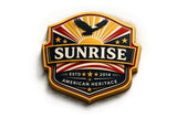 Logo of Sunrise with American flag design on a white background