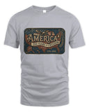 Gray t-shirt with 'America 250 Years of Freedom' graphic on a white background