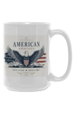 American Heritage Land of the Free Home of the Brave Eagle American Flag on White Mug
