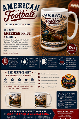 American Freedom Football 15 oz Mug