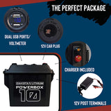 POWERBOX 10, 12V 10AH BATTERY AND 3A CHARGER INCLUDED