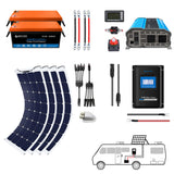 Complete Solar Power Systems - Flexible for RV, Boat, Camping, Construction, Adventure