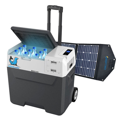 LiONCooler Combo, X50A Portable Solar Fridge/Freezer (52 Qt) W 90W Solar Panel