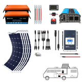 Complete Solar Power Systems - Flexible for RV, Boat, Camping, Construction, Adventure