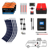 Complete Solar Power Systems - Flexible for RV, Boat, Camping, Construction, Adventure