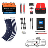 Complete Solar Power Systems - Flexible for RV, Boat, Camping, Construction, Adventure