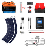 Complete Solar Power Systems - Flexible for RV, Boat, Camping, Construction, Adventure