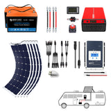 Complete Solar Power Systems - Flexible for RV, Boat, Camping, Construction, Adventure