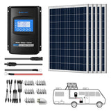 500W 12V  Poly Solar RV Kits, 40A MPPT Charge Controller - Sunrise Sales