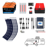 Complete Solar Power Systems - Flexible for RV, Boat, Camping, Construction, Adventure